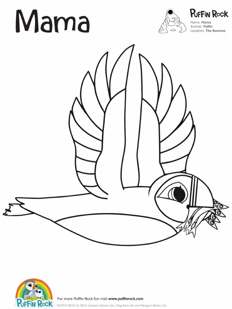 Puffin rock hojas colorear pdf