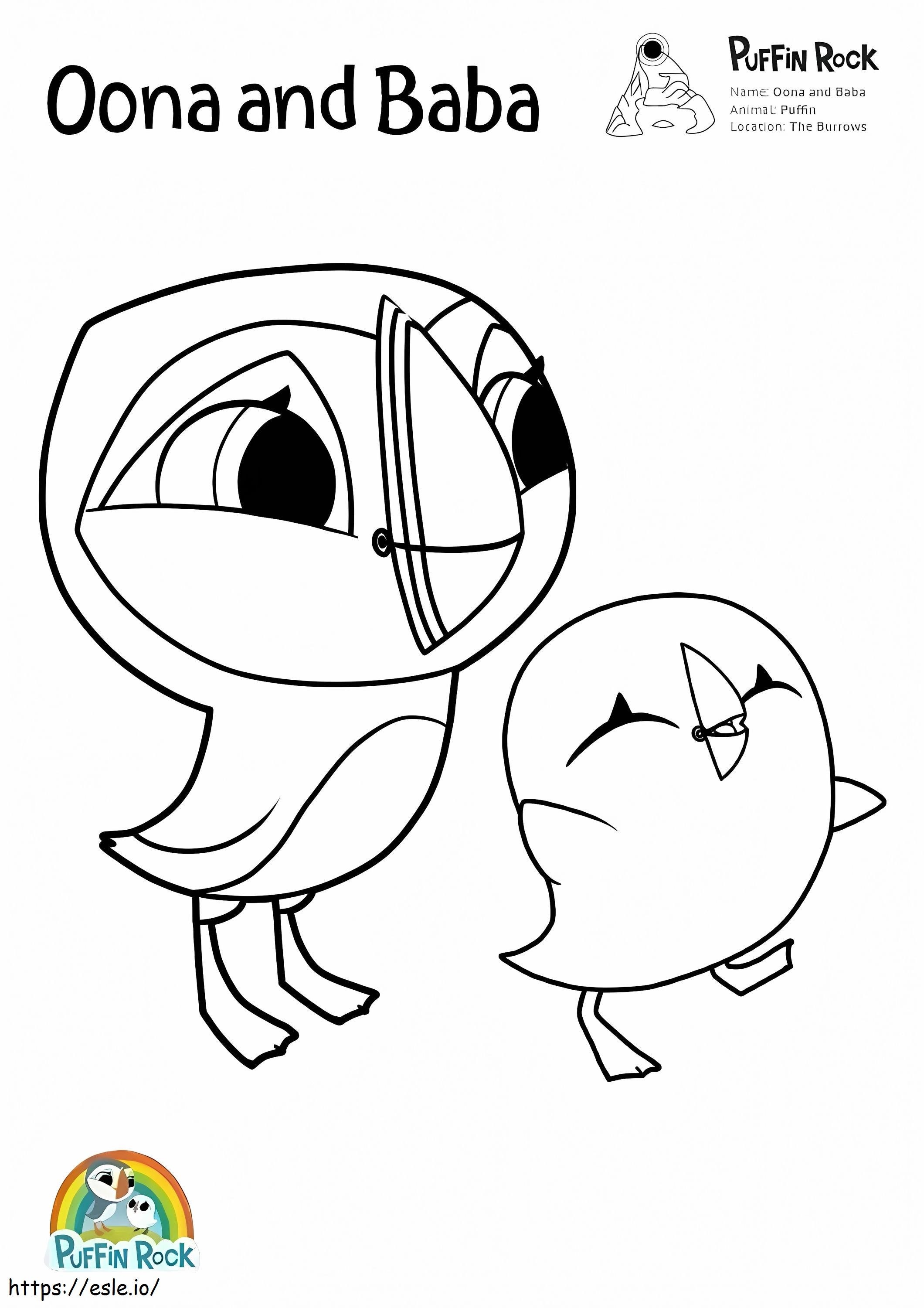 Puffin rock oona baba coloring page