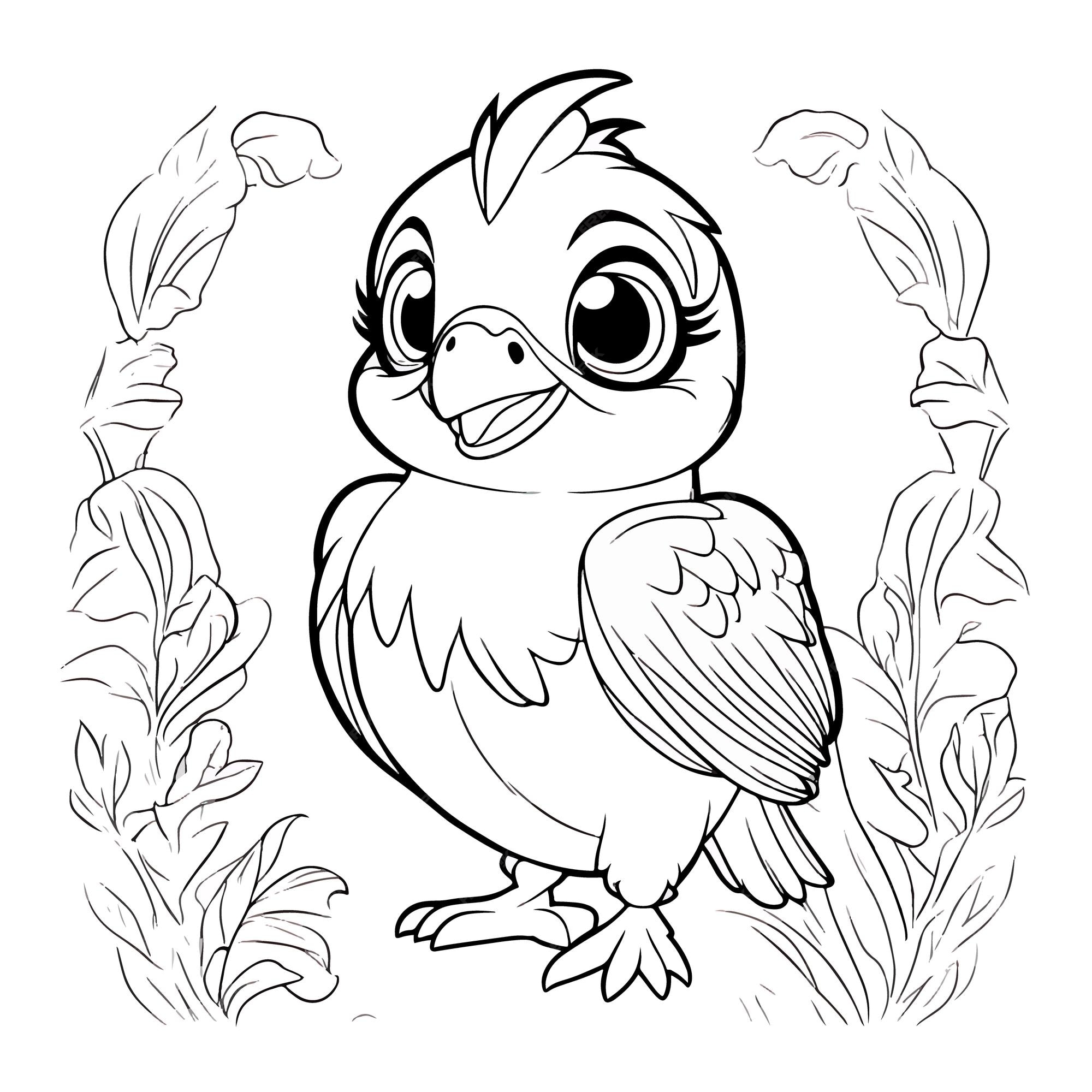 Premium vector cute baby bird for coloring book kids