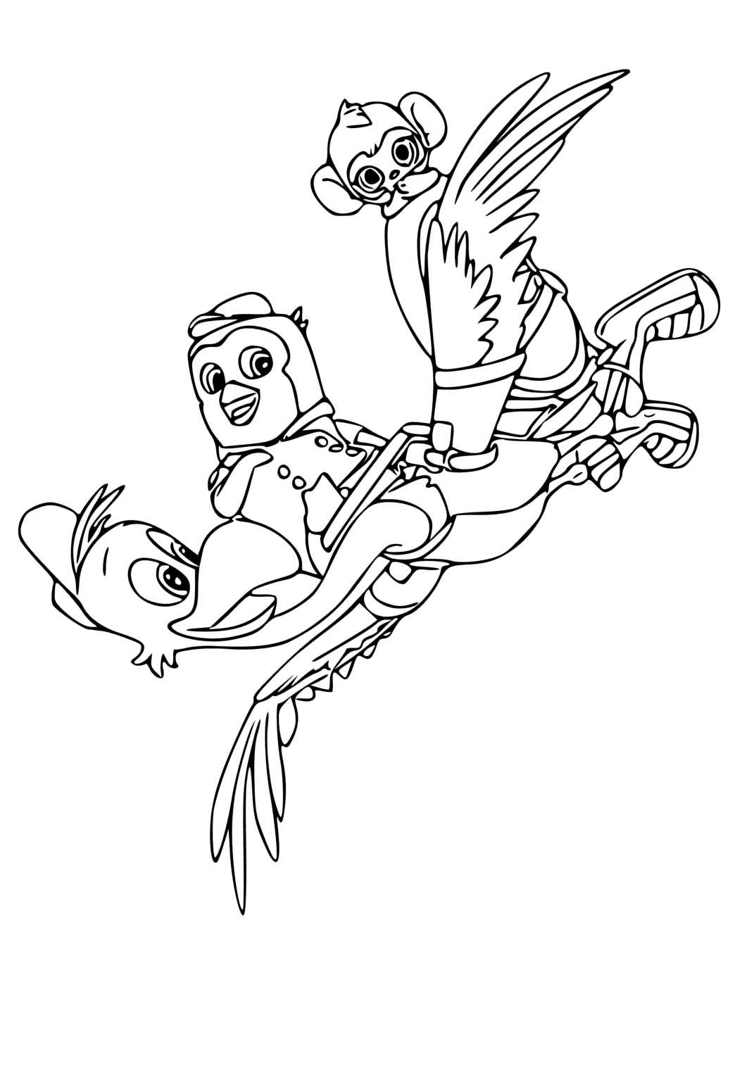 Free printable tots flight coloring page for adults and kids
