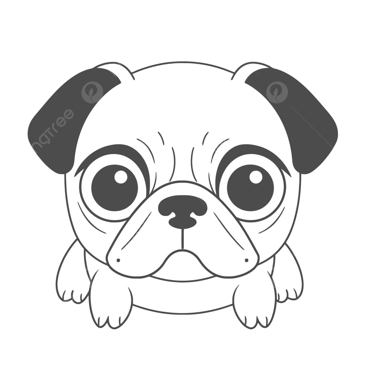 Coloring pages pug dog coloring pages for children outline sketch drawing vector dog drawing wing drawing ring drawing png and vector with transparent background for free download