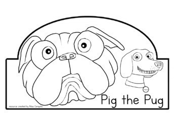 Pig the pug hat crown headband and coloring pages by miss campillo