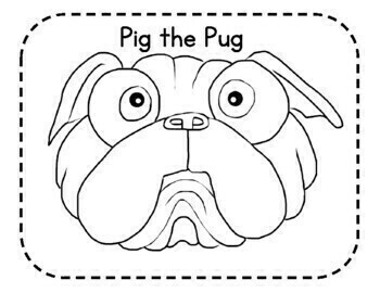Pig the pug hat crown headband and coloring pages by miss campillo
