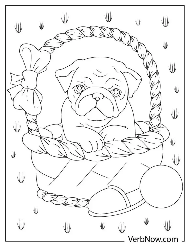 Free pug dog coloring pages book for download printable pdf