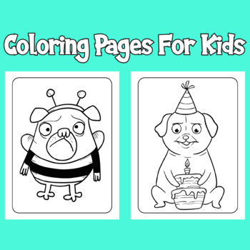 Pug coloring pages for kids