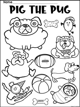 Pig the pug writing sequencing coloring activity by casey crumbley