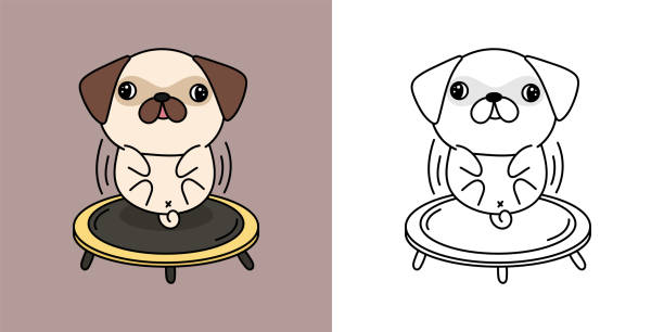 Pug coloring book stock photos pictures royalty