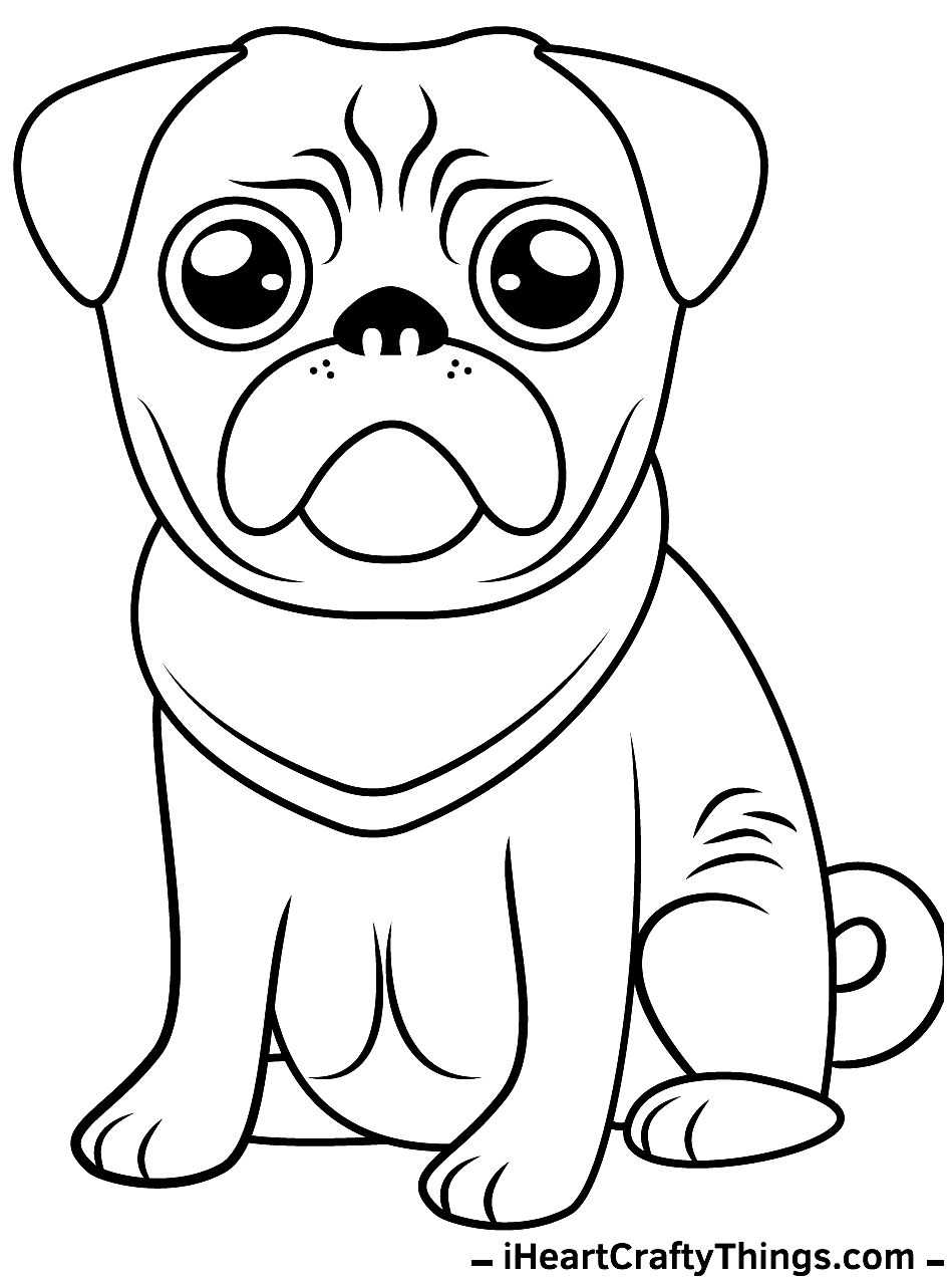 Pug coloring pages printable for free download