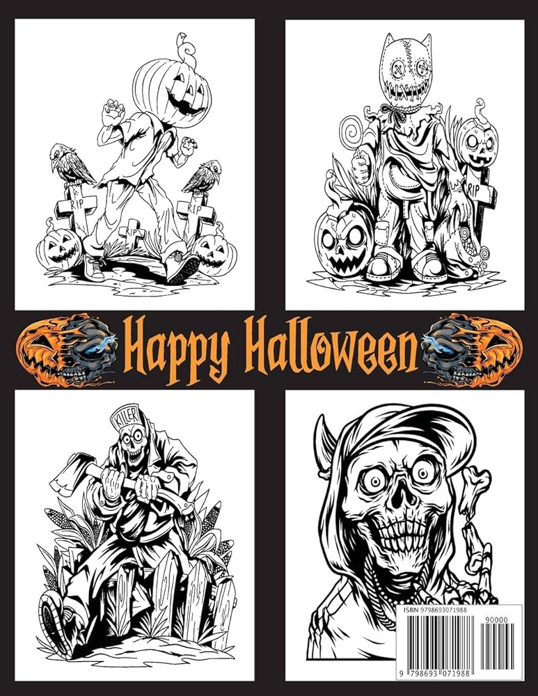 Halloween coloring book for adults spooky coloring pages filled with monsters witches zombies pumpkin skeleton and more for hours of fun and gifts for adults halloween books for adults books