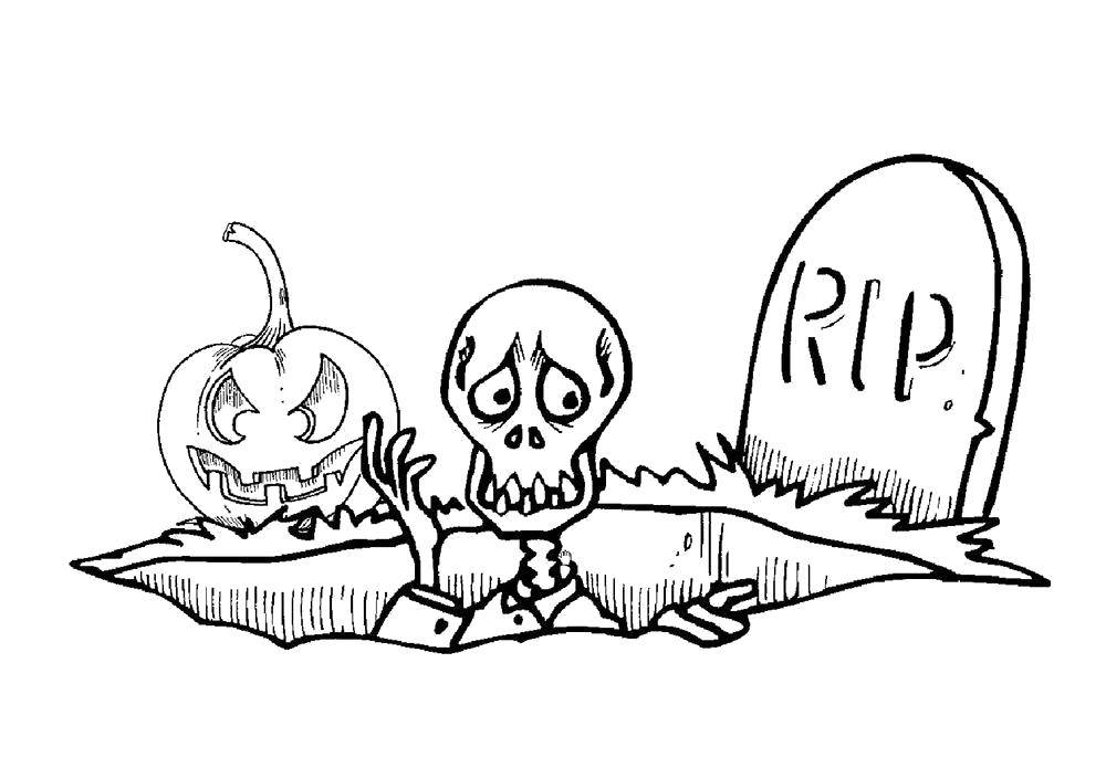 Online coloring pages pumpkin coloring skeleton with pumpkin halloween