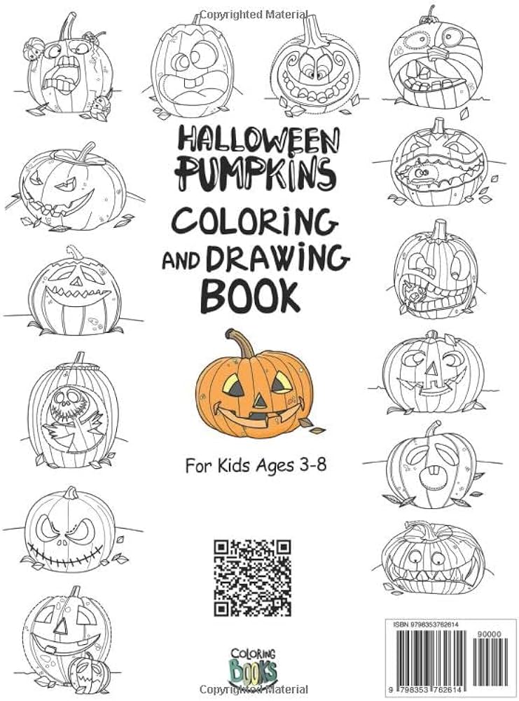 Halloween pumpkins coloring and drawing book for kids ages