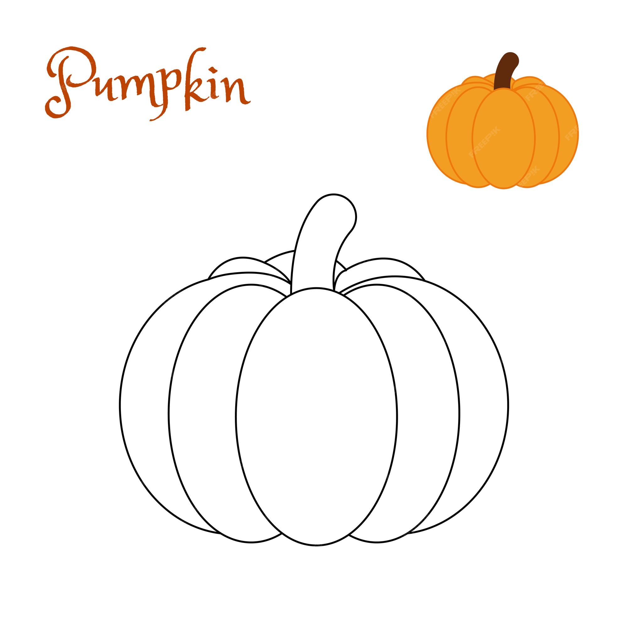 Premium vector pumpkin coloring pages