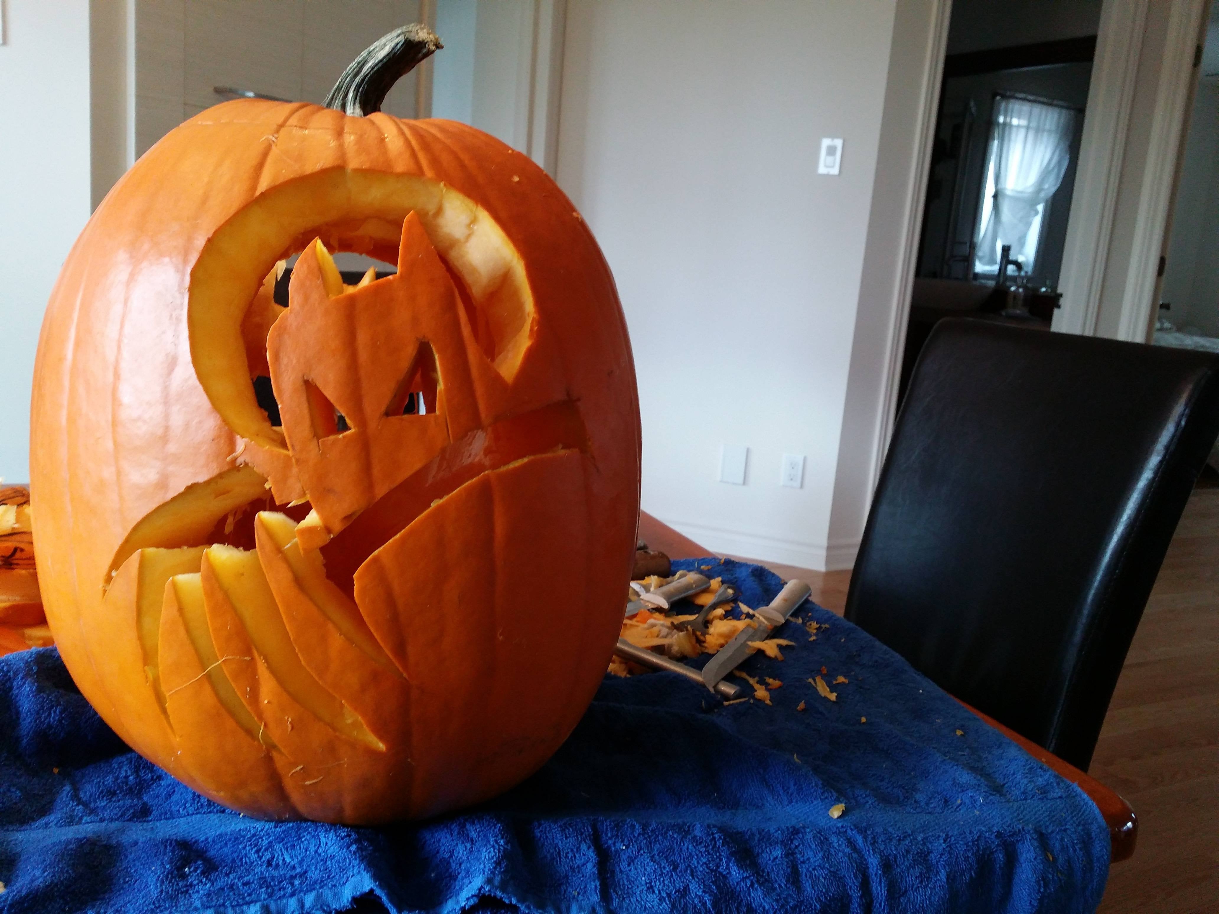 I am the pumpkin made a batmanbat signal duo for carving this year ricbooks