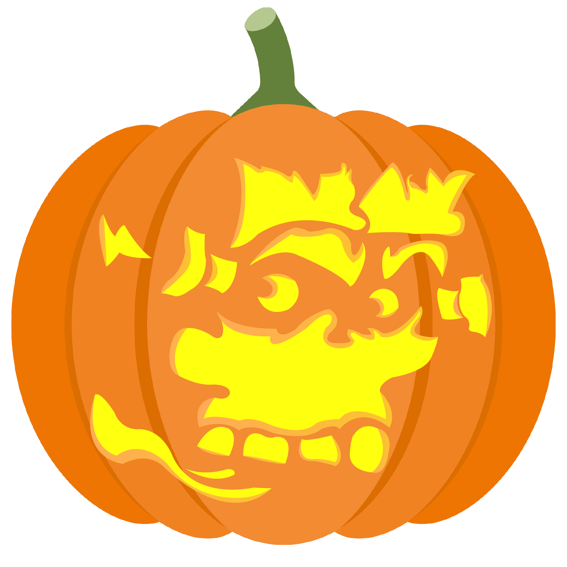 Creepy frankenstein pumpkin stencil free printable papercraft templates