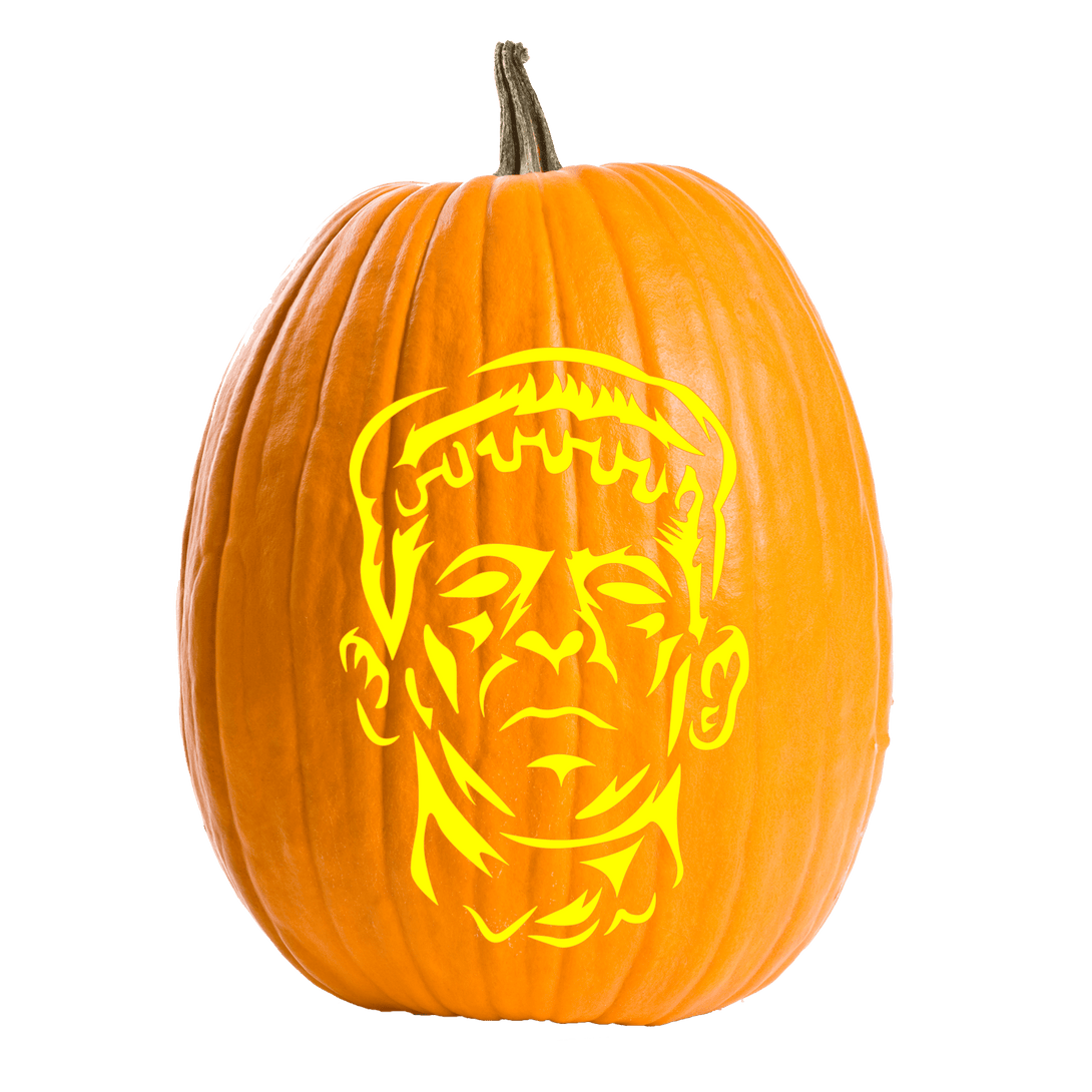 Frankenstein pumpkin carving stencil