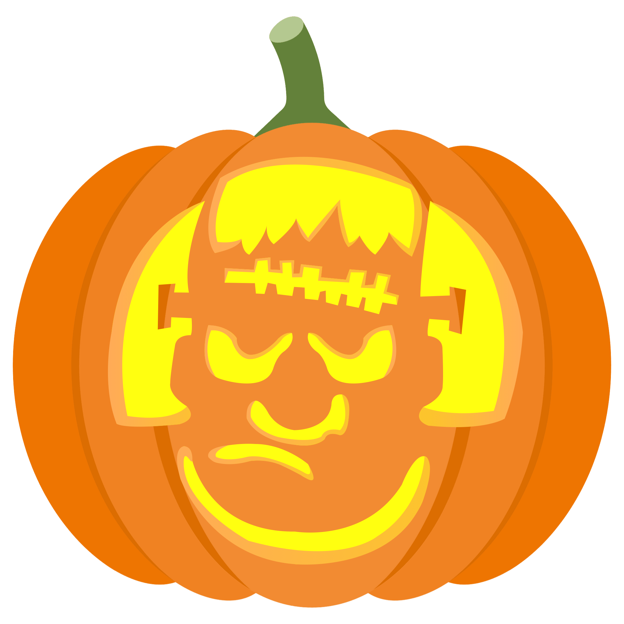Angry frankenstein pumpkin stencil free printable papercraft templates