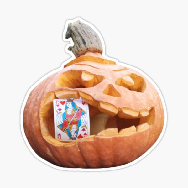 Pumpkin playing cards sticker by cloch