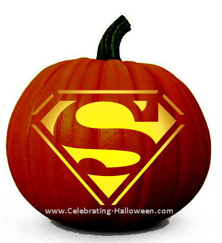 Superman pumpkin carving stencil
