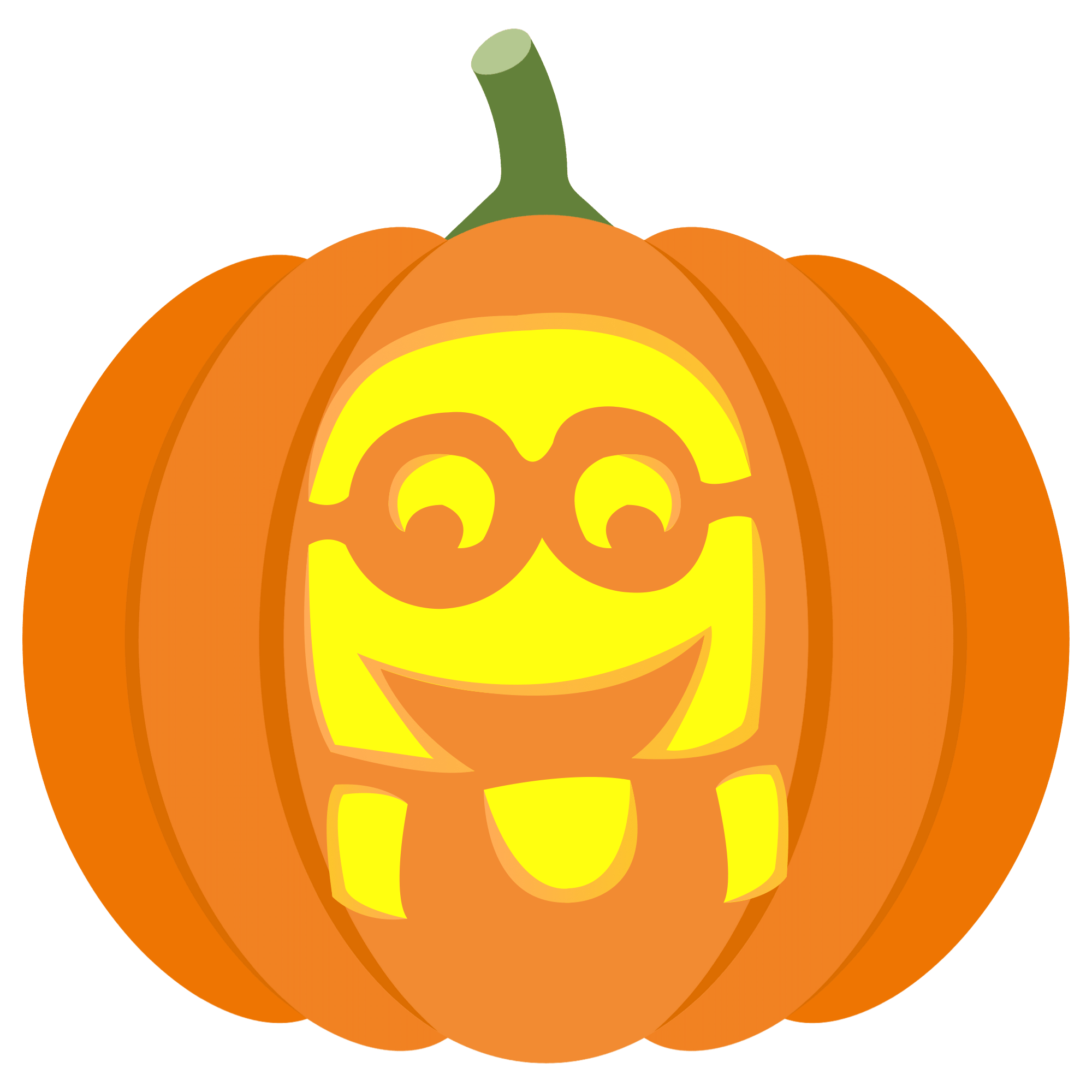Minion with two eyes pumpkin stencil free printable papercraft templates