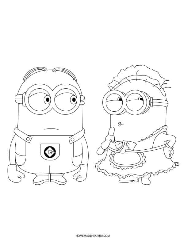 Free printable minion coloring pages homemade heather