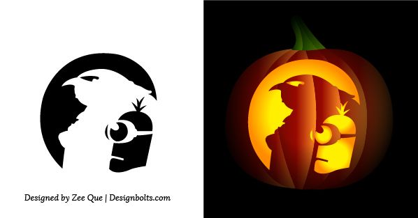 Fun and easy minion pumpkin carving stencils for kids