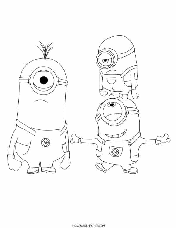 Free printable minion coloring pages homemade heather