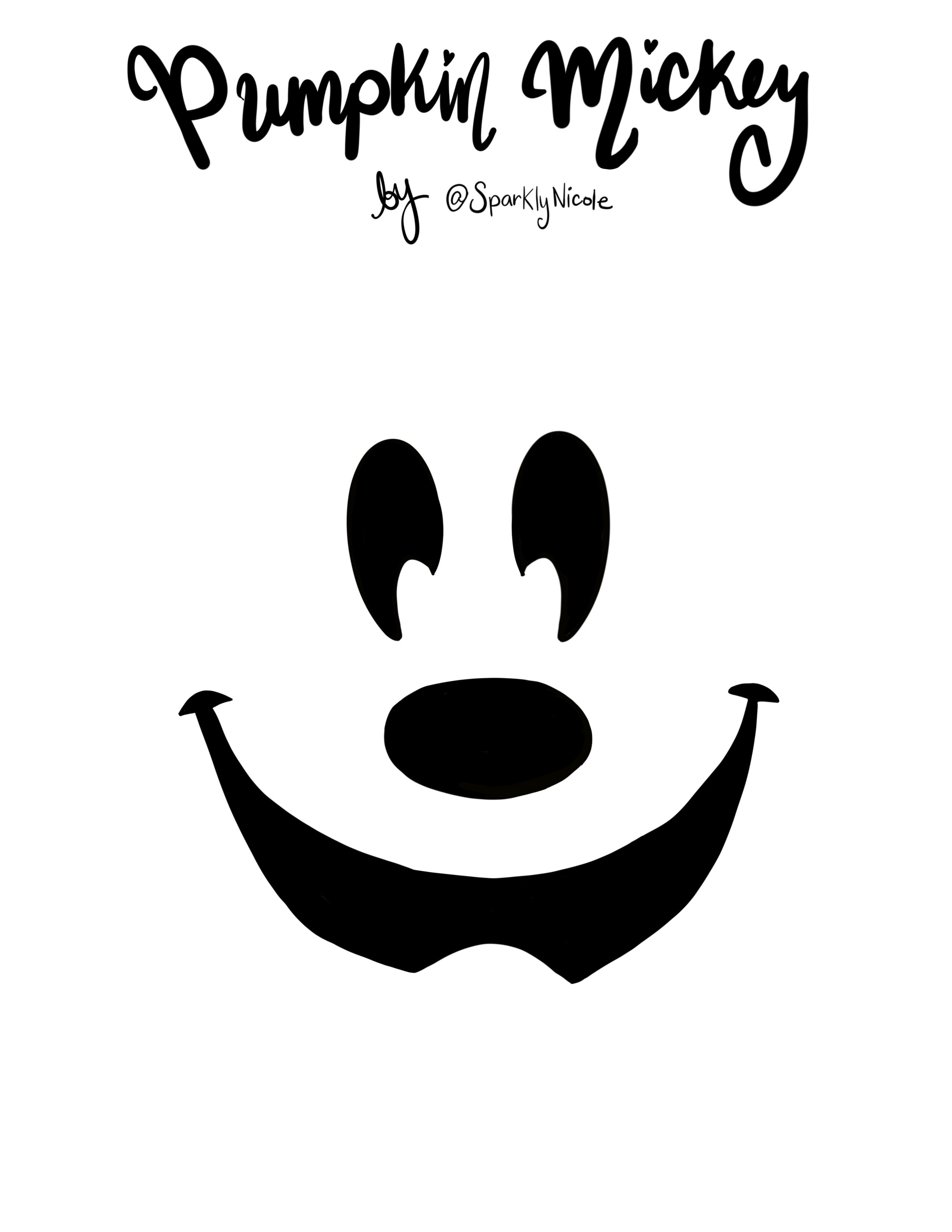 Disneyland mickey pumpkin carving stencil