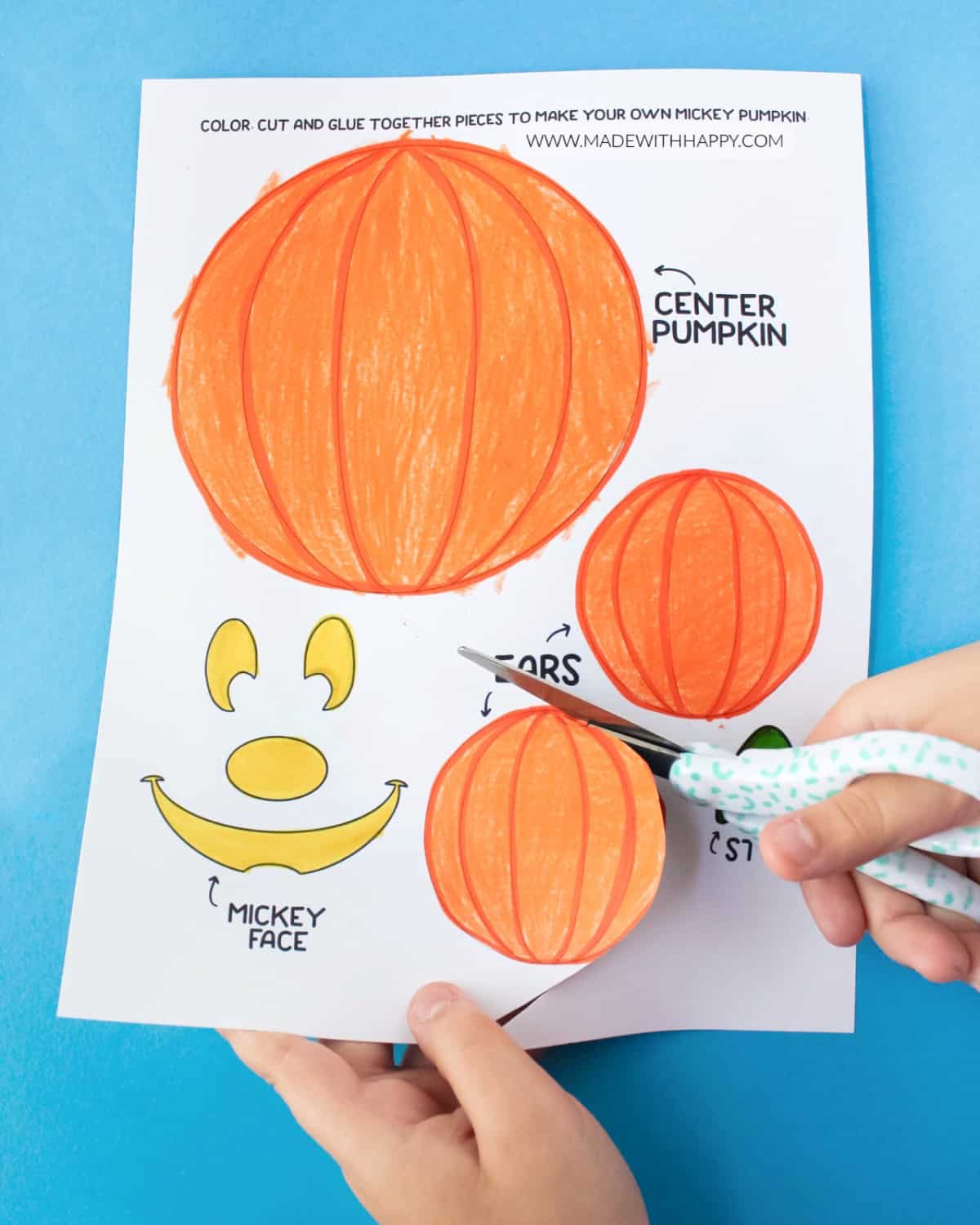 Mickey mouse pumpkin craft for kids