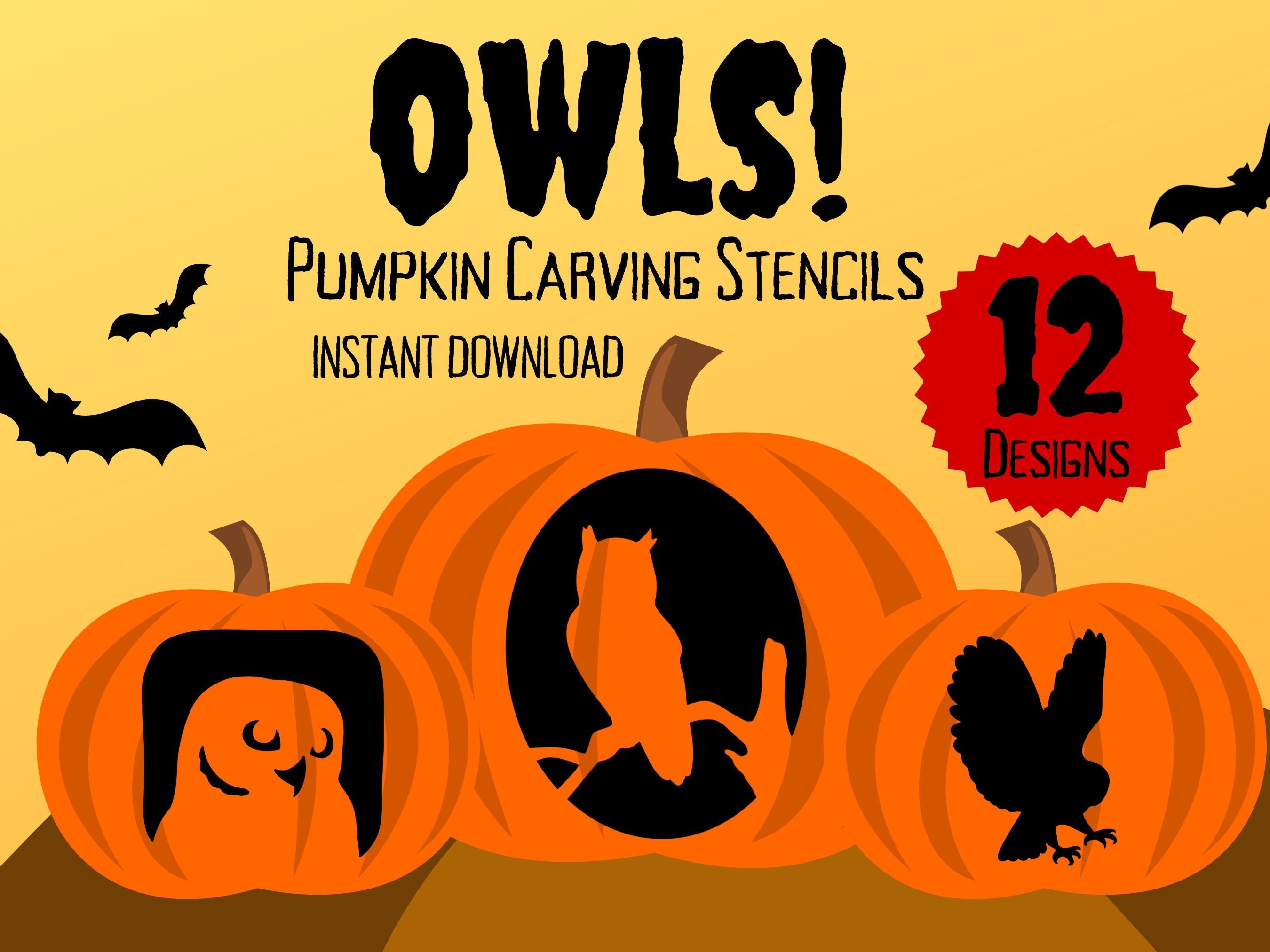 Owl pumpkin stencil