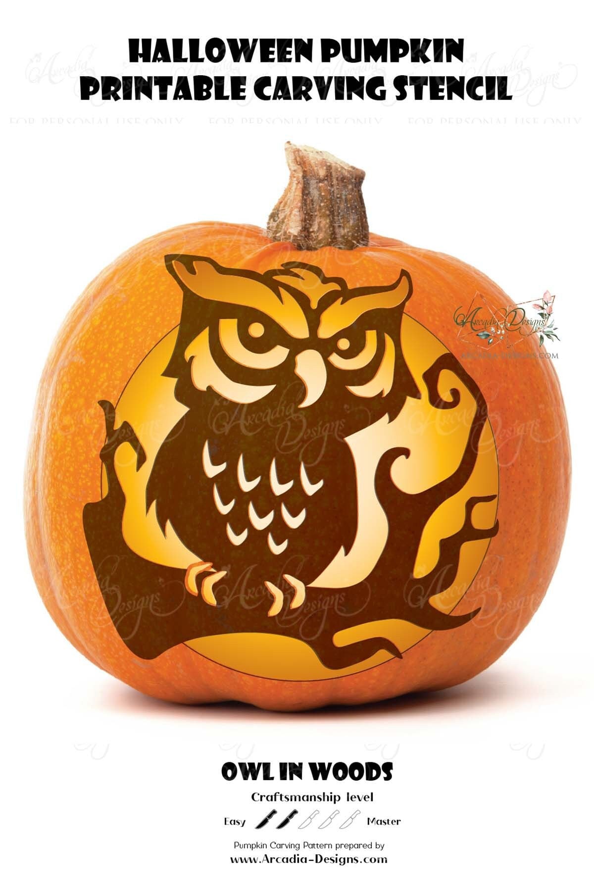 Owl pumpkin stencil