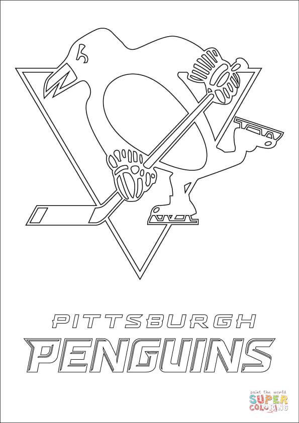 Pittsburgh penguins logo coloring page free printable coloring pages