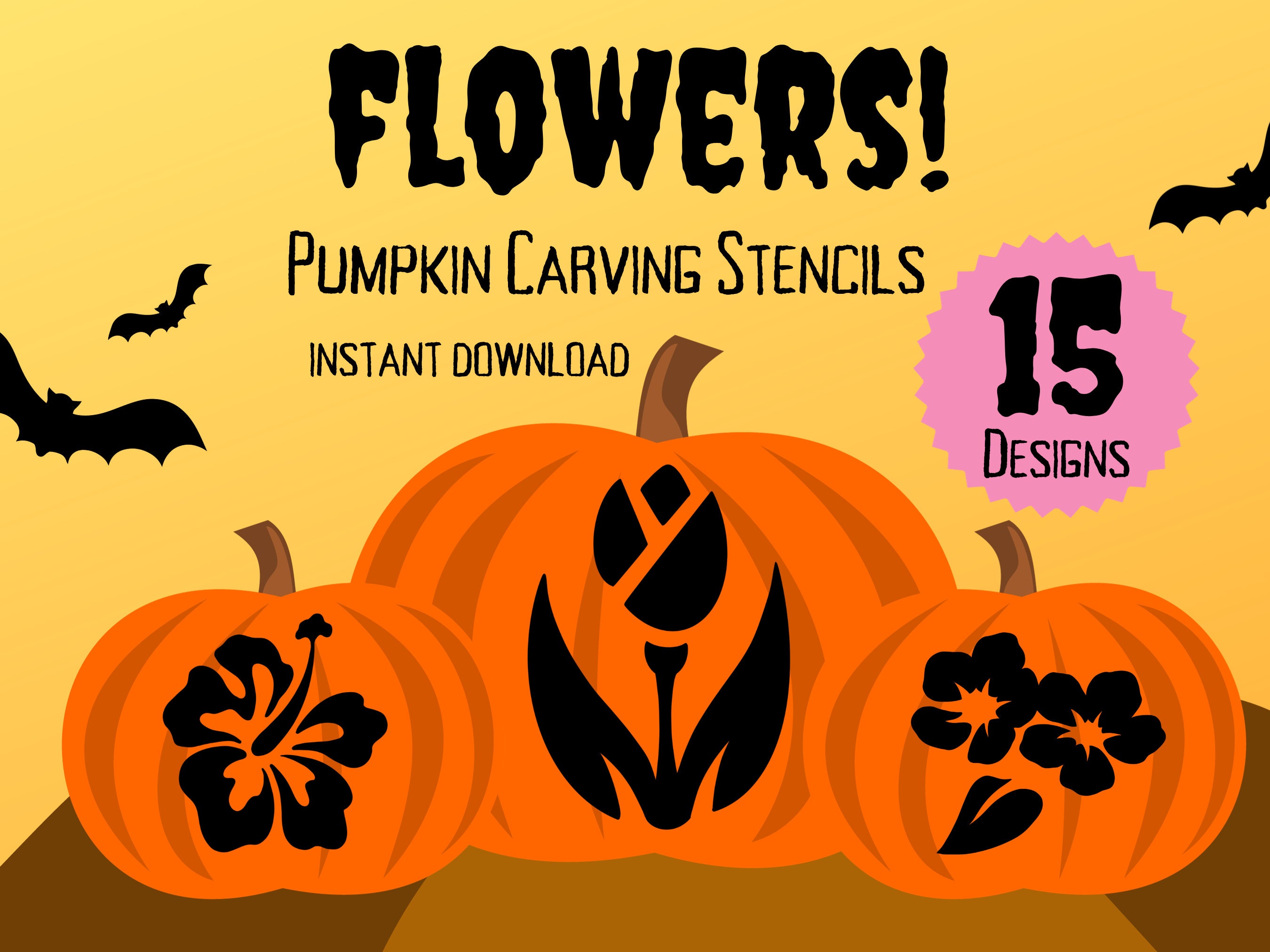 Flower pumpkin carving stencils unique halloween jack olantern carving patterns