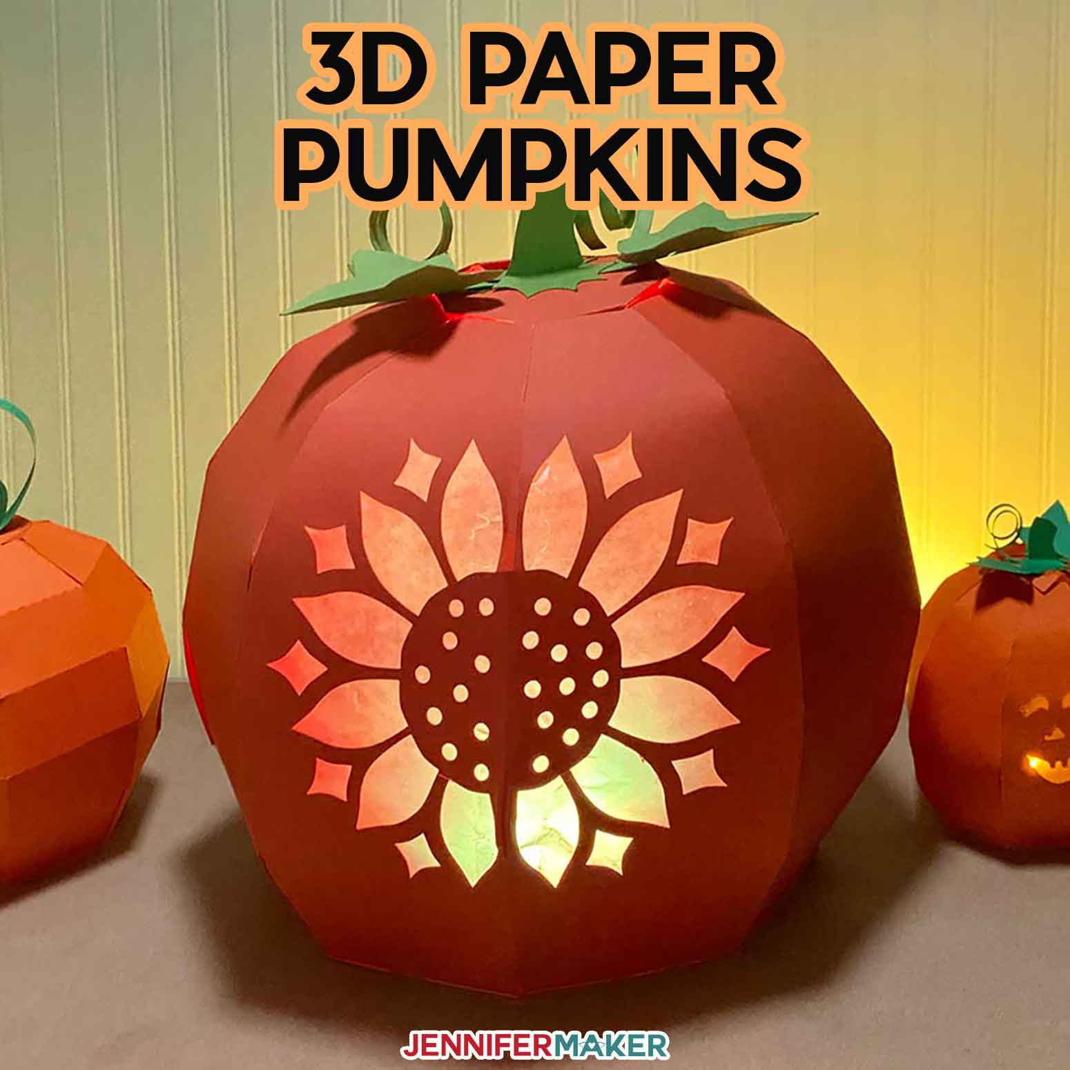 D paper pumpkin carving kit with fun designs