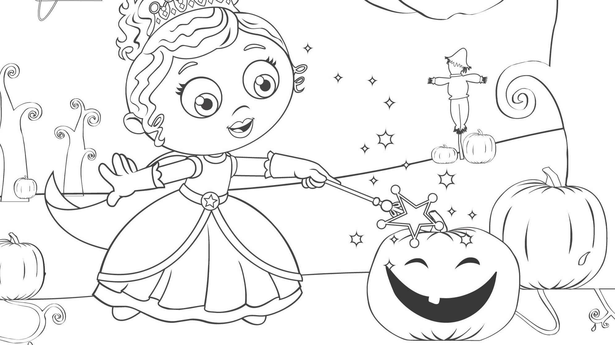 Princess prestos halloween coloring page â kids for parents