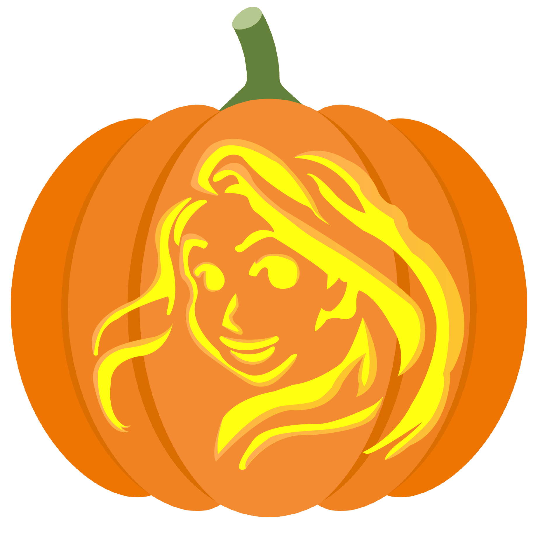 Elsa princess pumpkin stencil free printable papercraft templates
