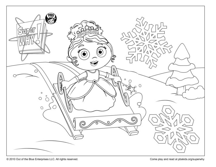 Princess presto sledding kids coloring pages kids for parents