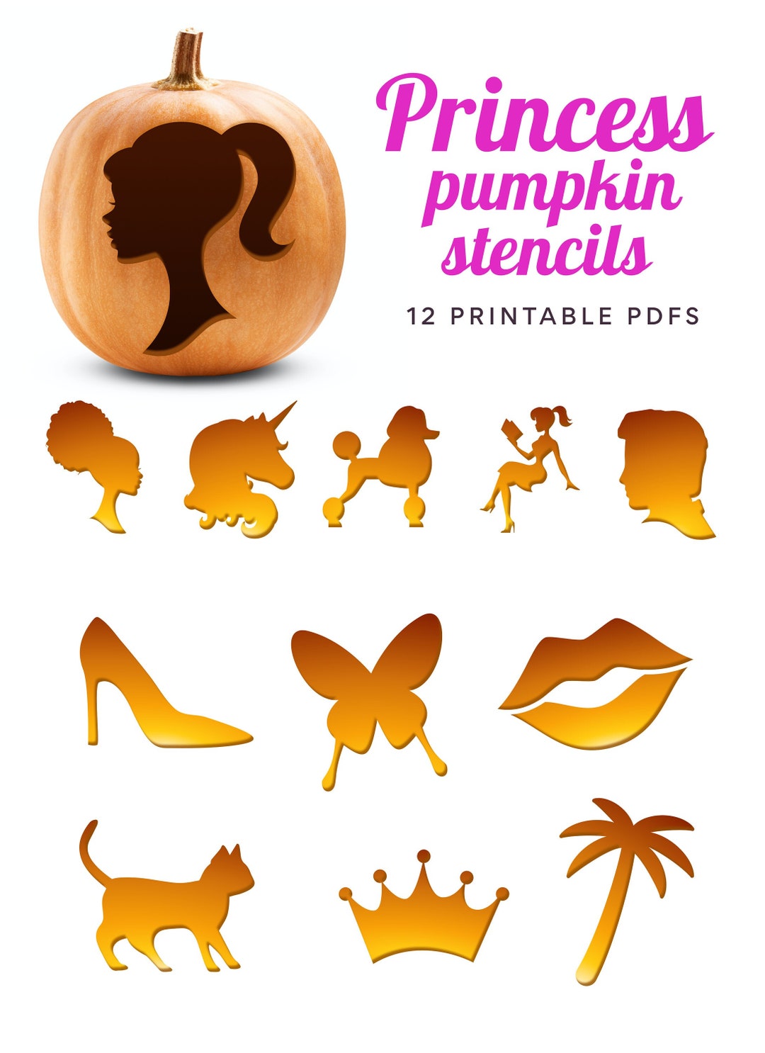 Princess pumpkin carving patterns unicorn princess tiara and other pumpkin ideas for girls