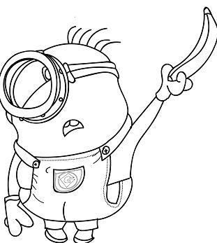 Banana minion coloring pages
