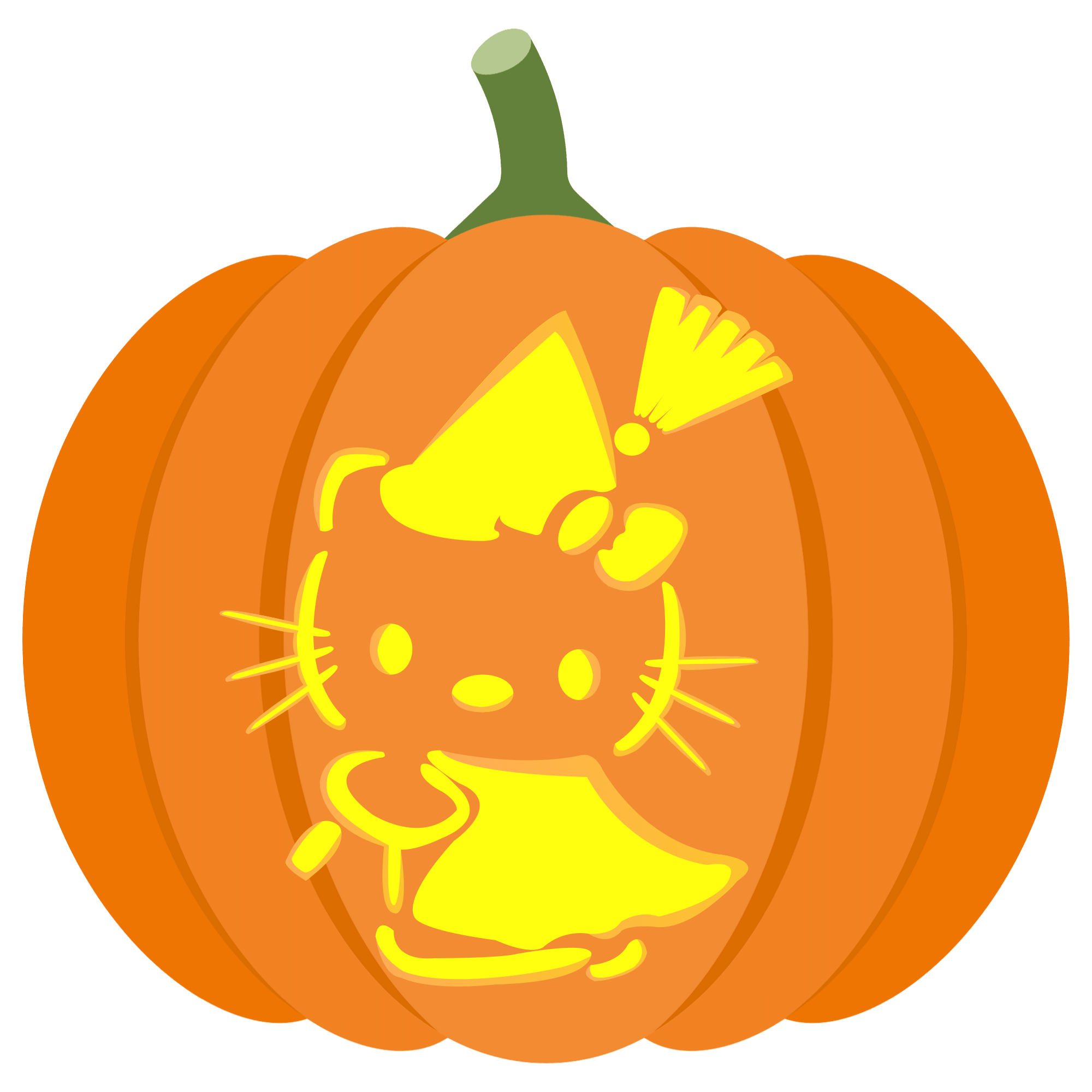 Hello kitty witch pumpkin stencil free printable papercraft templates