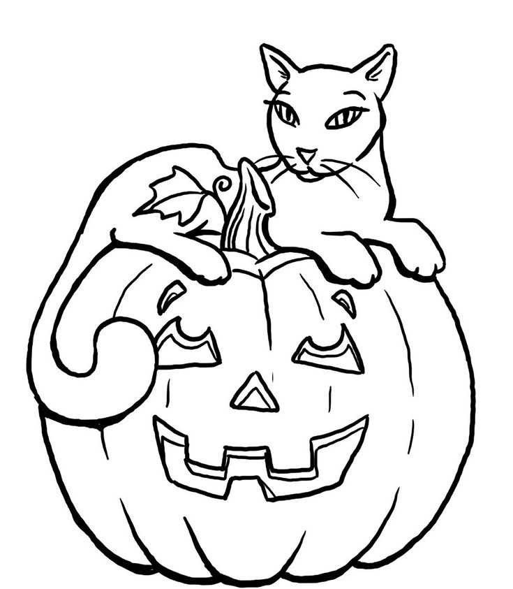 Halloween cat coloring pages
