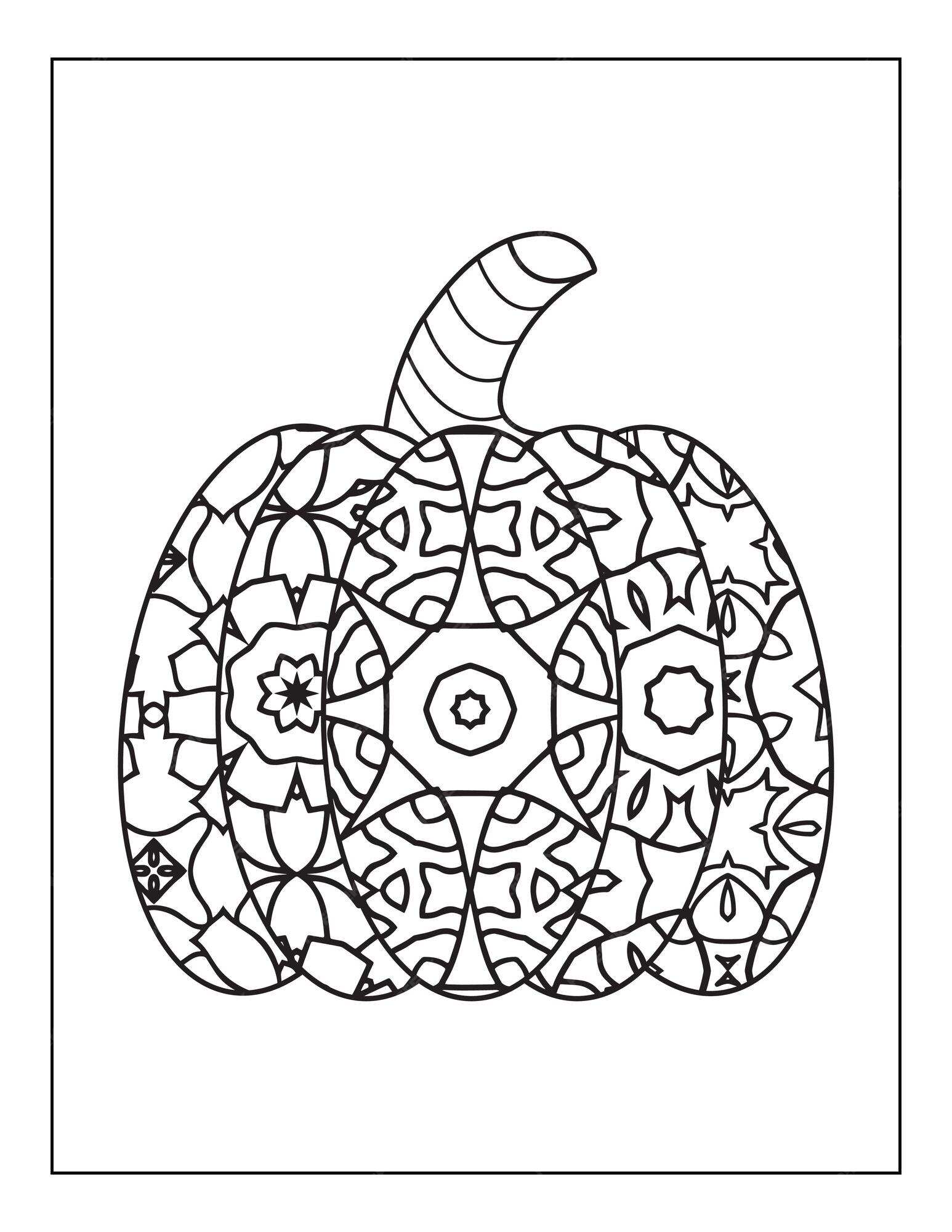 Premium vector halloween pumpkin coloring page