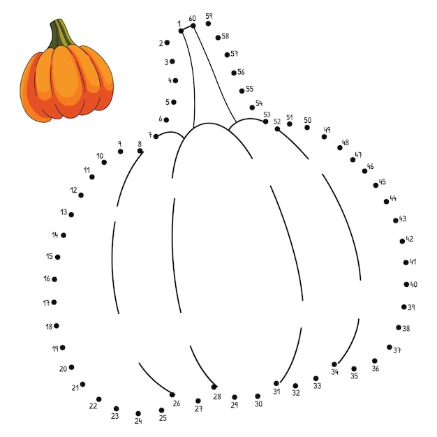 Premium vector dot to dot thanksgiving pumpkin coloring pages