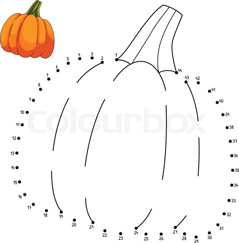 Dot to dot thanksgiving pumpkin coloring pages stock vector