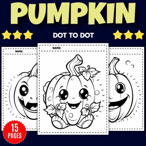 Printable pumpkin dot to dot coloring pages