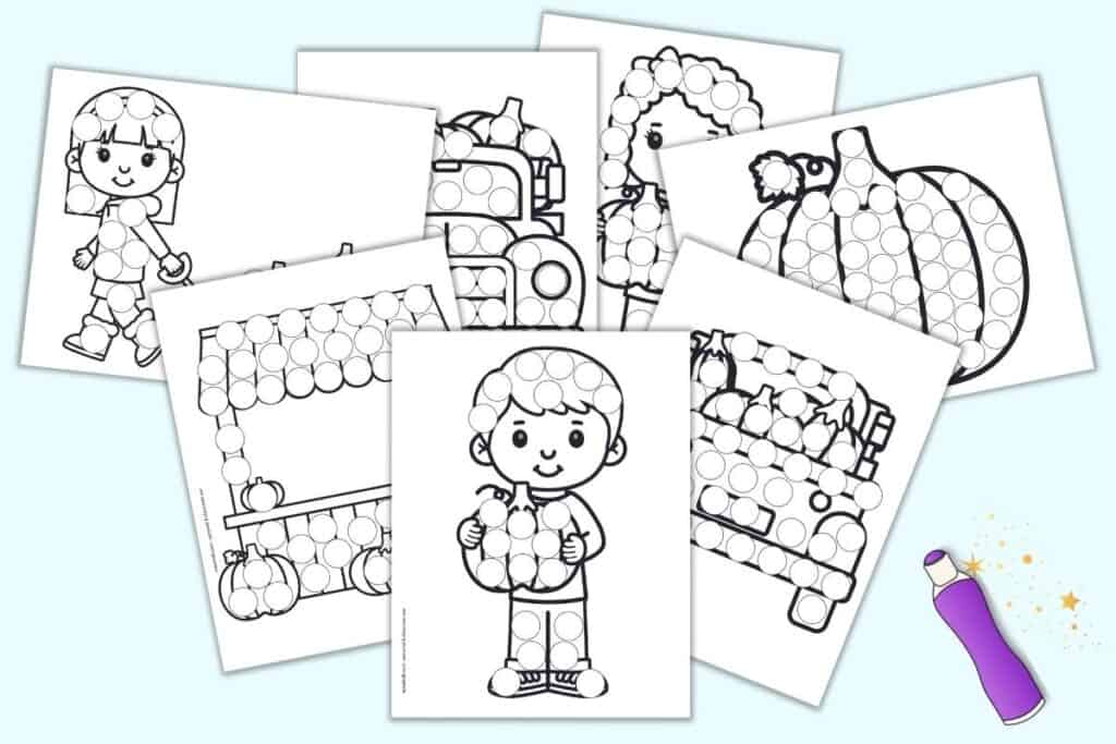 Free printable pumpkin patch dot marker pages