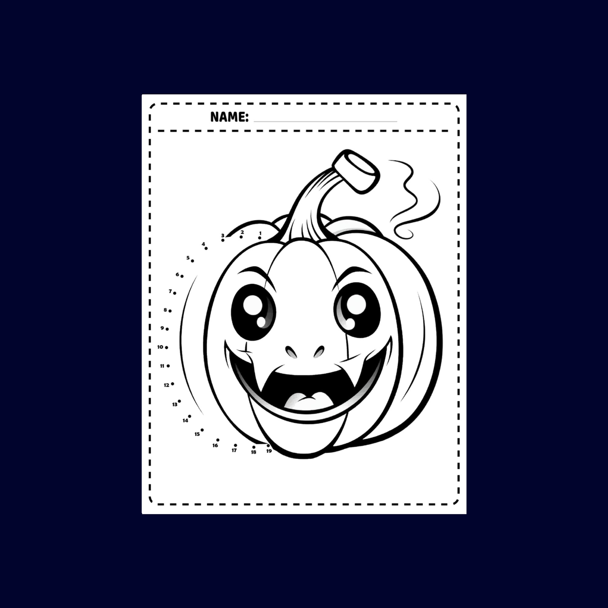 Printable pumpkin dot to dot coloring pages
