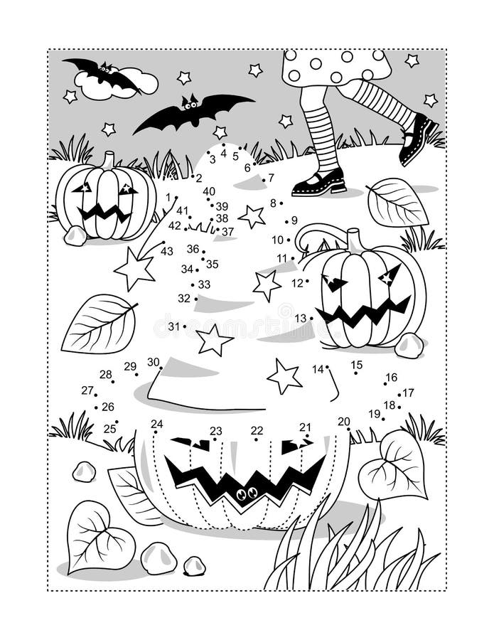 Dot to dot pumpkin stock illustrations â dot to dot pumpkin stock illustrations vectors clipart