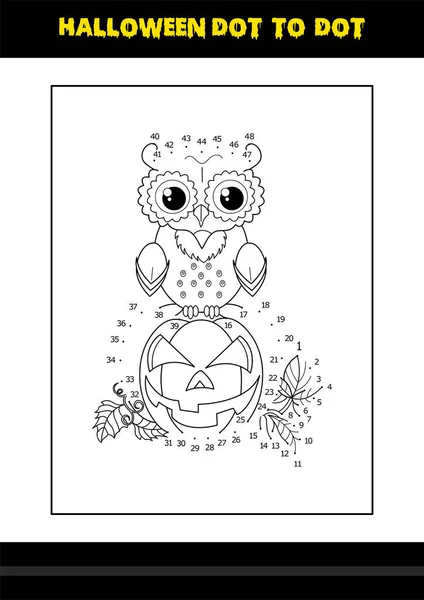 Halloween dot dot coloring page kids line art coloring page stock vector by nipunkundu