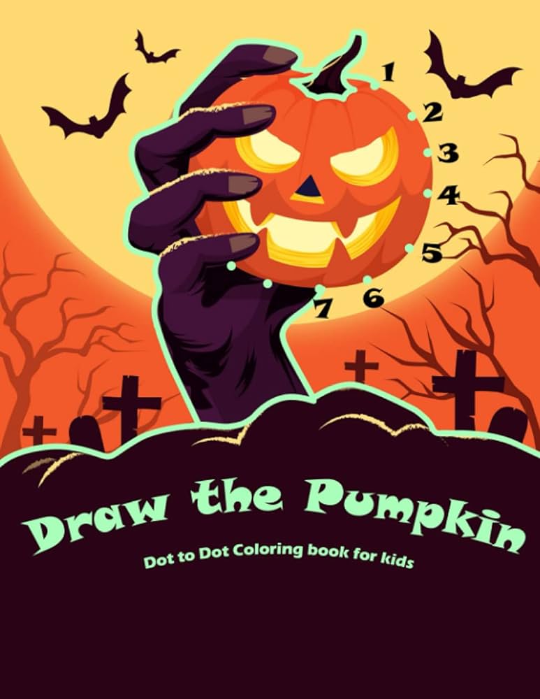 Draw the pumpkin halloween dot to dot coloring book for kids