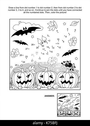 Connect the dots picture puzzle and coloring page